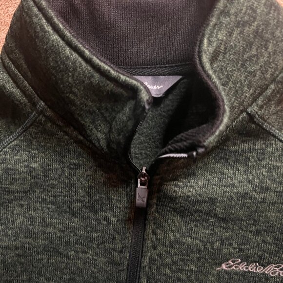 Eddie‎ Bauer Men XL Green Radiator Fleece 1/4 Zip Pullover Jacket Outerwear - Picture 5 of 8
